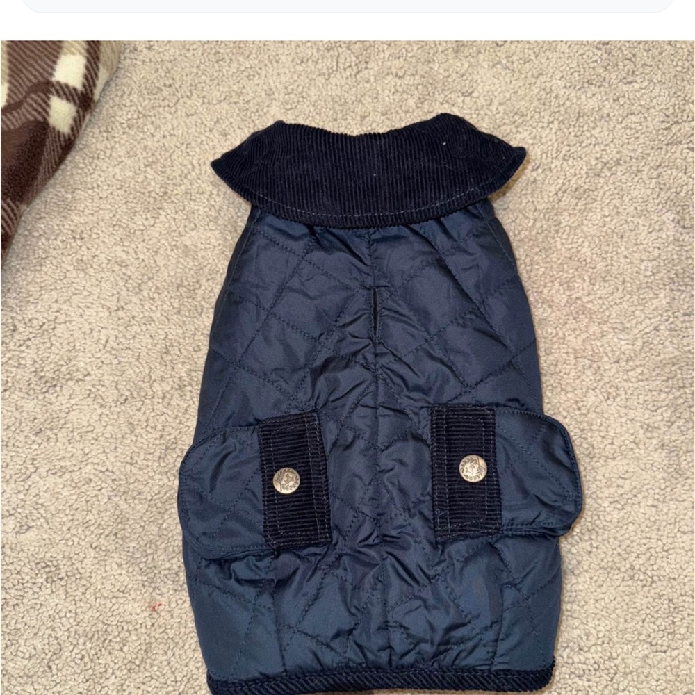 Small dog Navy Quilted Dog Jacket